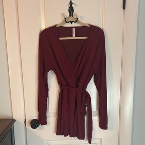 Burgundy Wrap Blouse